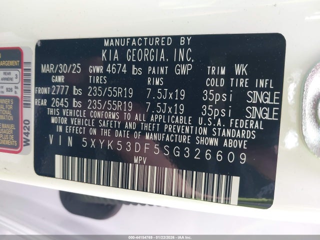 5XYK53DF5SG326609 KIA Sportage Sx-prestige
