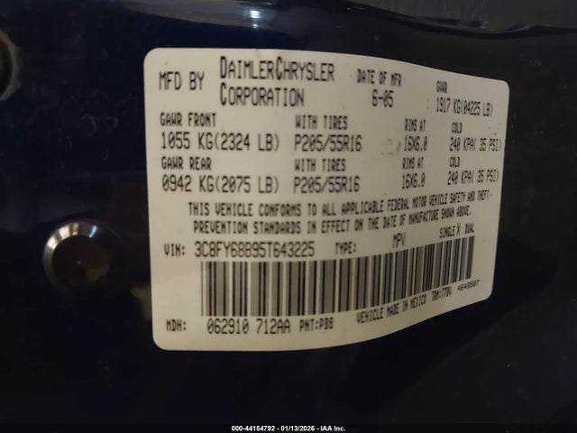 Aukcja sprzedaży 2005 Chrysler Pt Cruiser Limited, vin: 3C8FY68B95T643225, numer aukcji: 44154792