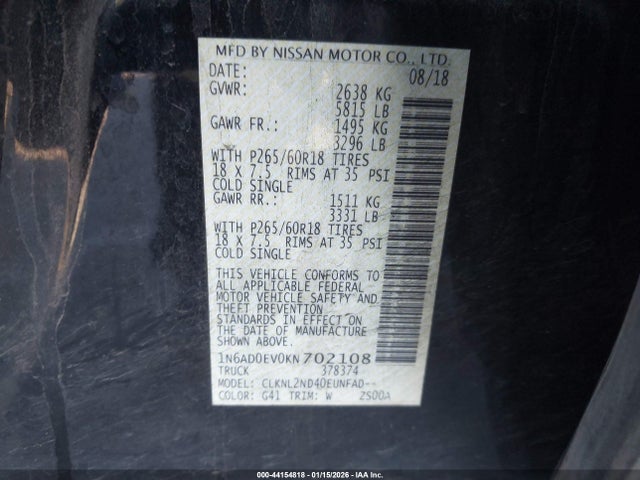 Nissan Frontier Sv 2019 1N6AD0EV0KN702108 Image 9