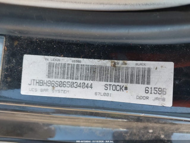 Aukcja sprzedaży 2006 Lexus Gs 300, vin: JTHBH96S065034044, numer aukcji: 44154844
