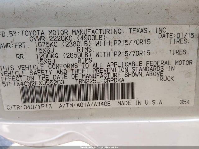 Toyota Tacoma 2015 5TFTX4CN2FX055203 Image 9