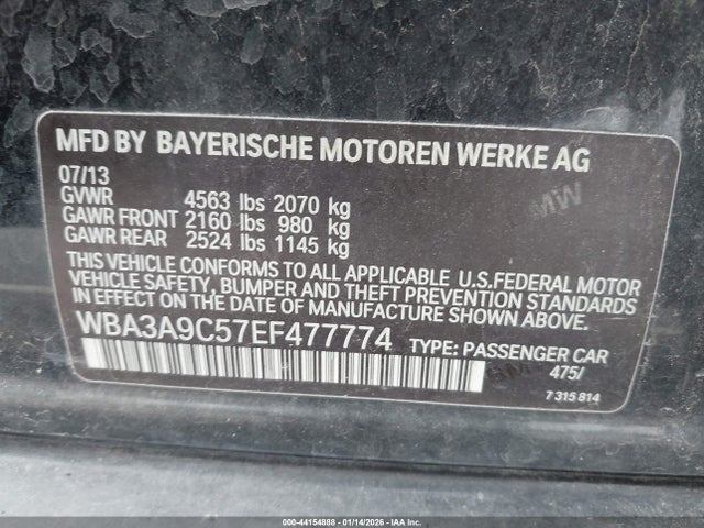 WBA3A9C57EF477774 BMW 335i