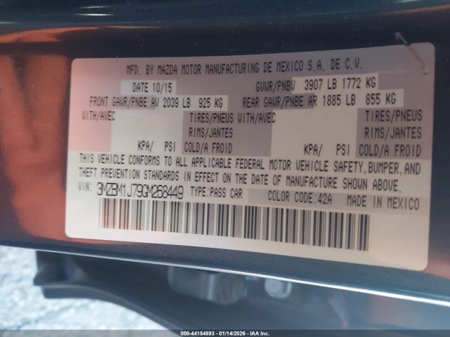 3MZBM1J79GM268449 Mazda Mazda3 I Sport
