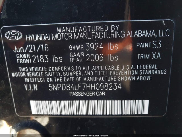 2017 HYUNDAI ELANTRA 5NPD84LF7HH098234 Photo 8