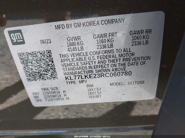 KL77LKE23RC060780 Chevrolet Trax Activ