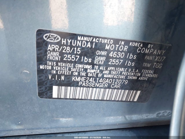 KMHE24L14GA012079 Hyundai Sonata Hybrid Se