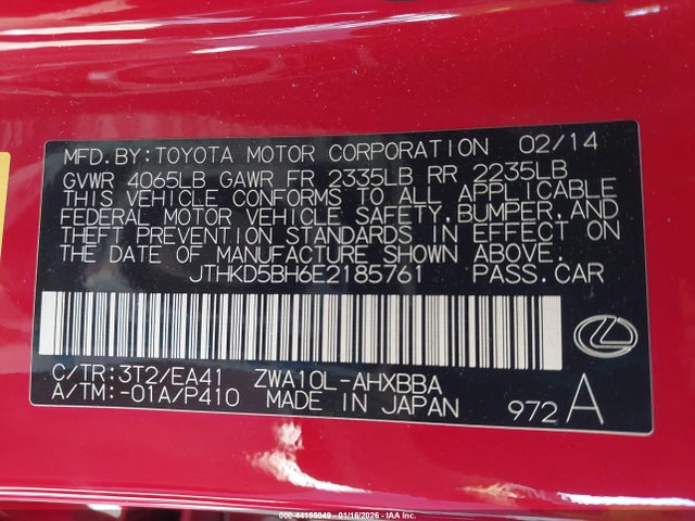 Lexus CT 200H 2014 JTHKD5BH6E2185761 Image 9
