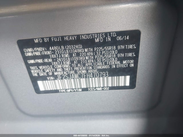 JF2SJAWC7FH470793 Subaru Forester 2.5i Touring