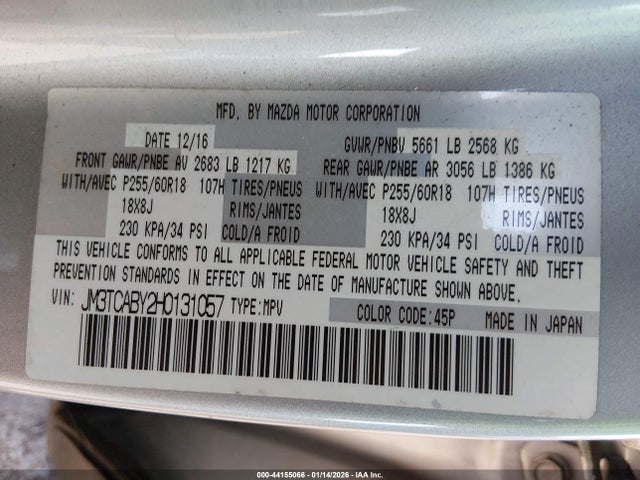 JM3TCABY2H0131057 Mazda CX-9 SPORT