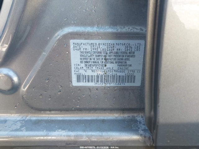 3N1AB7AP8FY318274 Nissan SENTRA SL