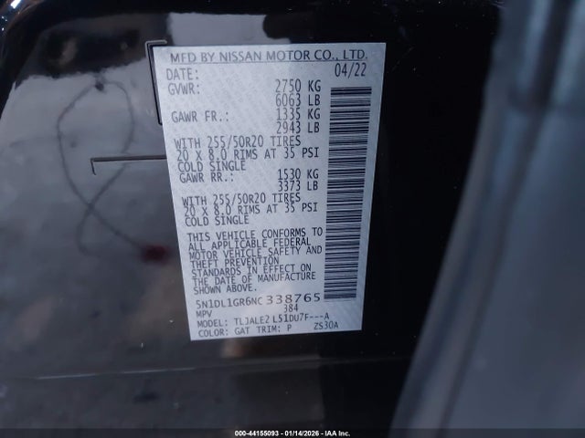 2022 INFINITI QX60 5N1DL1GR6NC338765 Photo 8