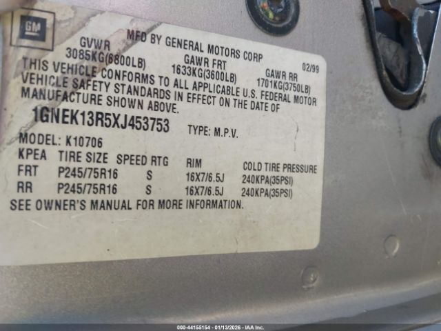 1999 CHEVROLET TAHOE 1GNEK13R5XJ453753 Photo 8