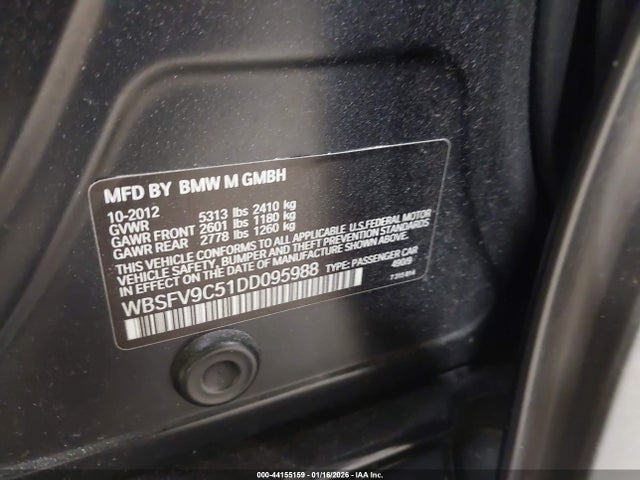 Продажа на аукционе авто 2013 Bmw M5, vin: WBSFV9C51DD095988, номер лота: 44155159