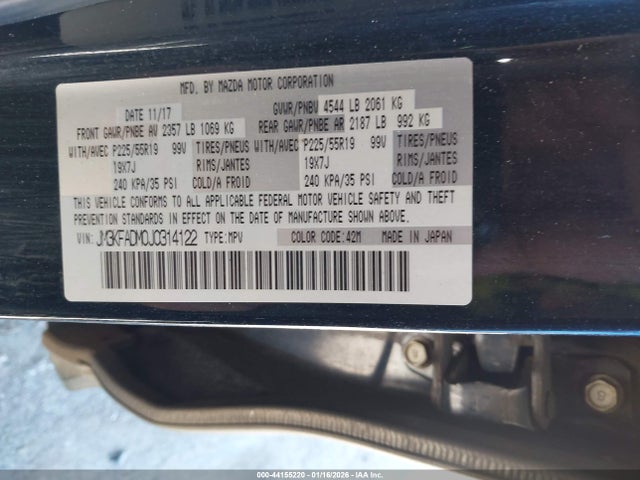Mazda Cx-5 Grand Touring 2018 JM3KFADM0J0314122 Image 9
