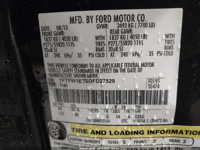 2013 FORD F-150 1FTFW1ET5DFD27529 Photo 8