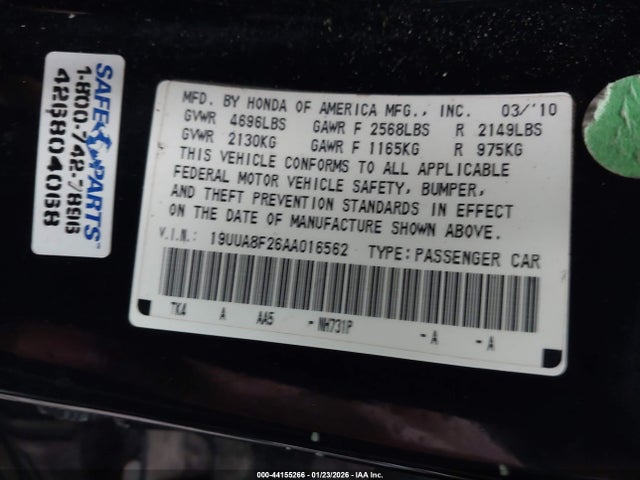 2010 ACURA TL 19UUA8F26AA016562 Photo 8