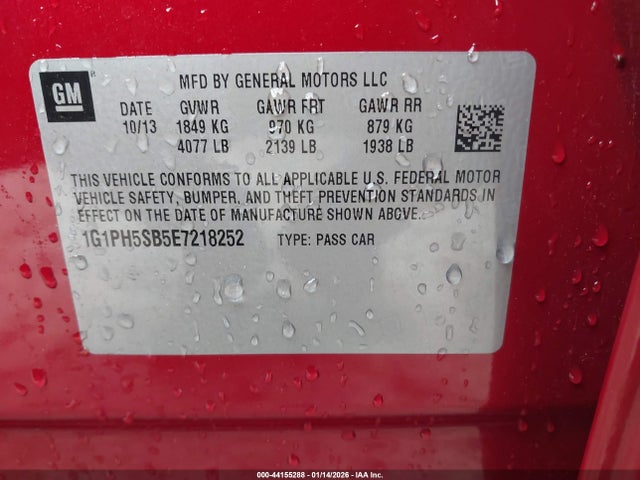 2014 CHEVROLET CRUZE 1G1PH5SB5E7218252 Photo 8