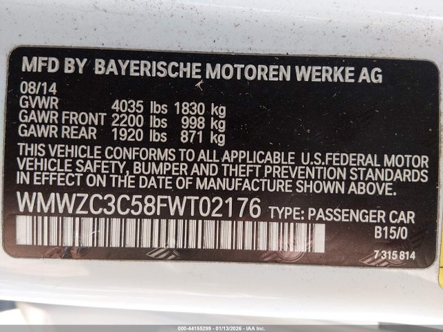 2015 MINI COUNTRYMAN WMWZC3C58FWT02176 Photo 8