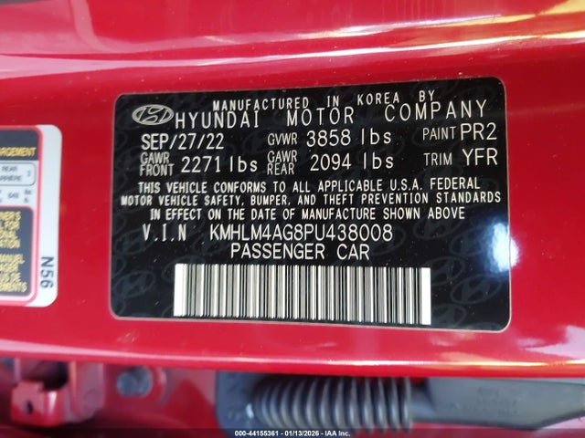 Hyundai ELANTRA SEL 2023 KMHLM4AG8PU438008 Image 9