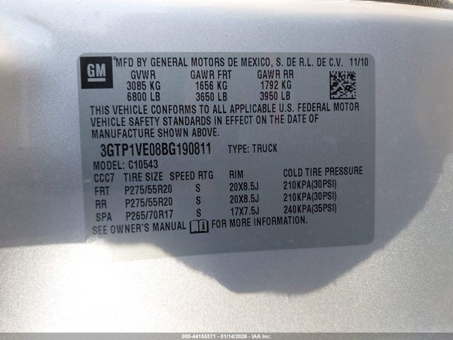 2011 GMC SIERRA 1500 3GTP1VE08BG190811 Photo 8