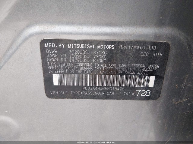 2017 MITSUBISHI MIRAGE ML32A4HJ6HH018478 Photo 8