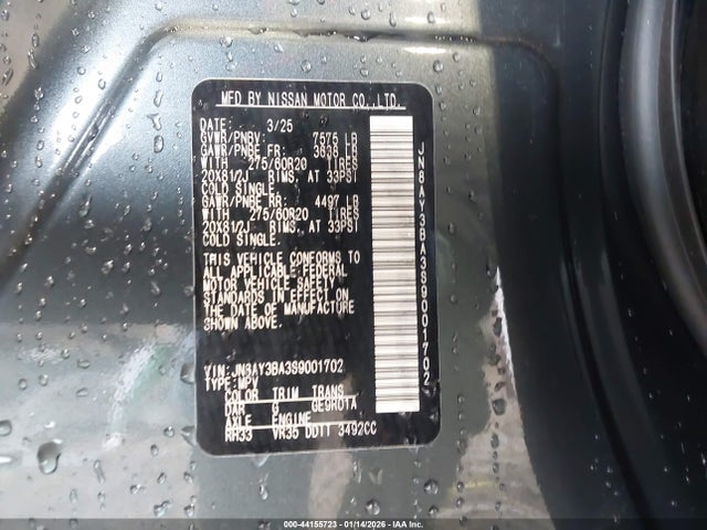 JN8AY3BA3S9001702 Nissan Armada Sl 2wd
