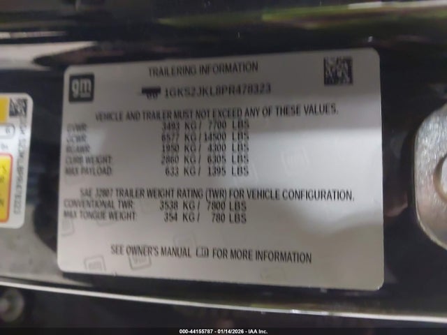 1GKS2JKL8PR478323 GMC Yukon Xl 4wd Denali