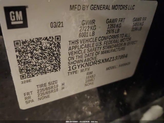 Продаж на аукціоні авто 2021 Cadillac Xt5 Awd Premium Luxury, vin: 1GYKNDRSXMZ187894, номер лоту: 44155861