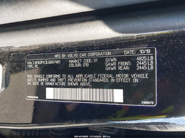 2020 VOLVO S60 7JR102FK3LG047481 Photo 8