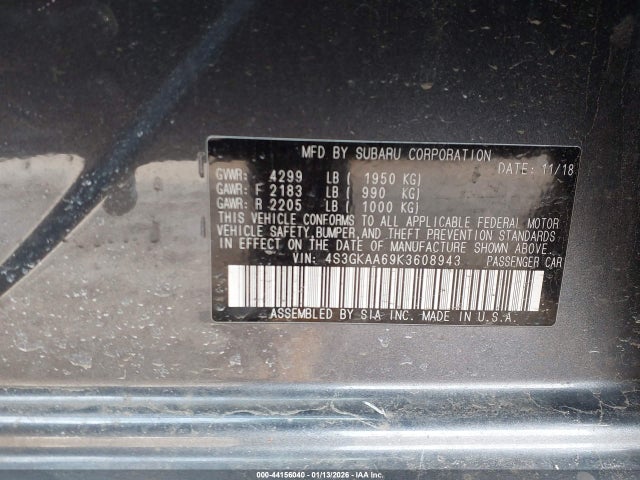 4S3GKAA69K3608943 Subaru Impreza 2.0i