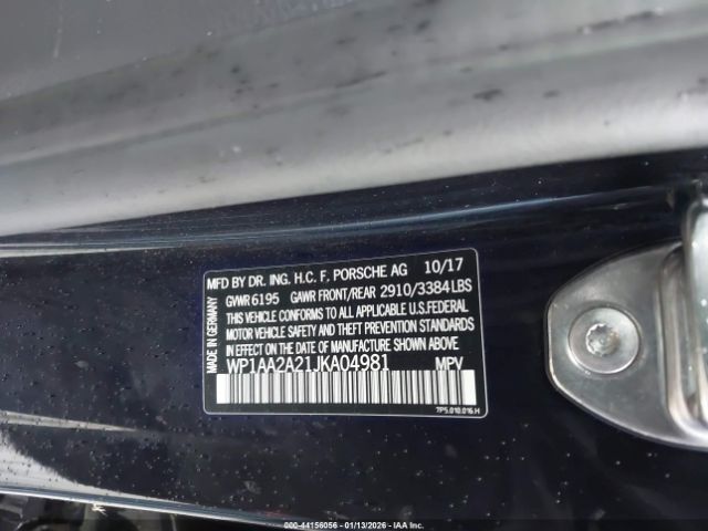 2018 PORSCHE CAYENNE WP1AA2A21JKA04981 Photo 8