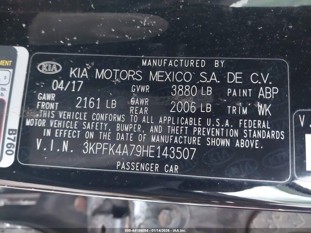Aukcja sprzedaży 2017 Kia Forte Lx, vin: 3KPFK4A79HE143507, numer aukcji: 44156094