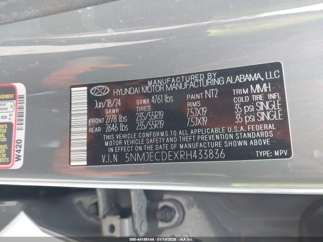 5NMJECDEXRH433836 Hyundai Tucson Limited