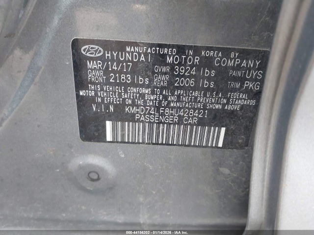 KMHD74LF8HU428421 Hyundai ELANTRA SE