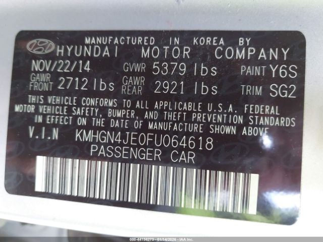 2015 HYUNDAI GENESIS KMHGN4JE0FU064618 Photo 8