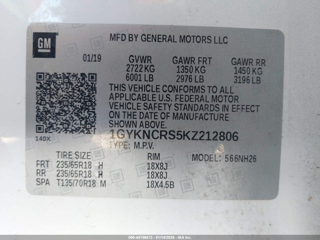 2019 CADILLAC XT5 1GYKNCRS5KZ212806 Photo 8