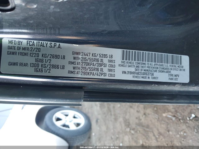ZFBHRFAB2L6R63756 RAM Promaster City Tradesman
