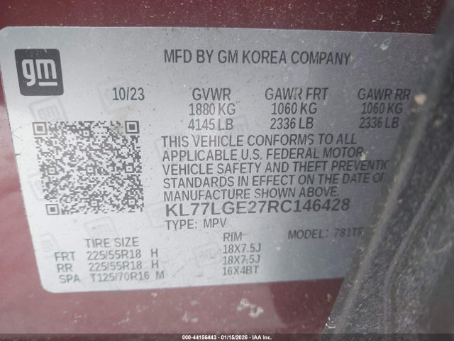 2024 CHEVROLET TRAX KL77LGE27RC146428 Photo 8