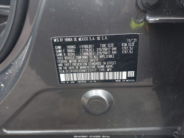 3CZRU6H39NM733417 Honda Hr-v Awd Lx