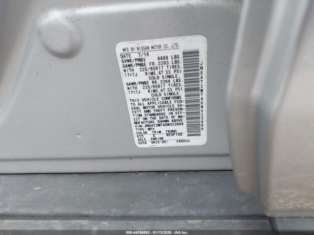 Продажа на аукционе авто 2016 Nissan Rogue S, vin: JN8AT2MT4GW023966, номер лота: 44156583