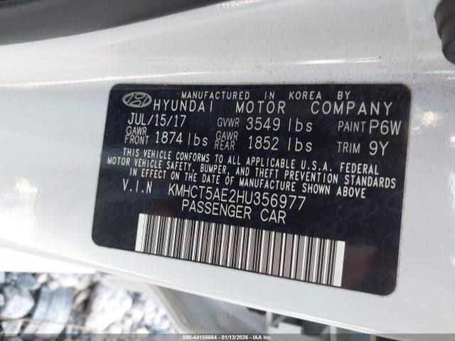 2017 HYUNDAI ACCENT KMHCT5AE2HU356977 Photo 8