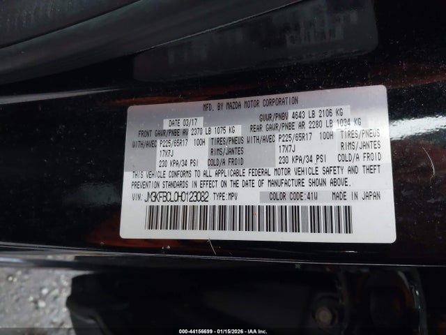 JM3KFBCL0H0123082 Mazda Cx-5 Touring