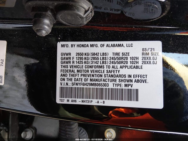 Honda Pilot Awd Special Edition 2021 5FNYF6H29MB065303 Image 9