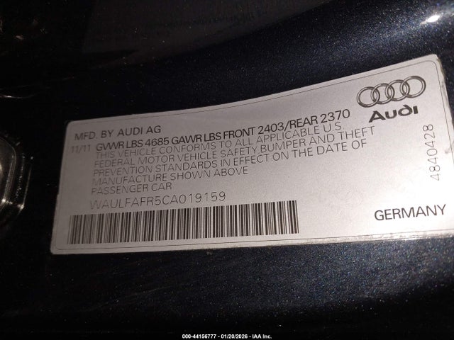 2012 AUDI A5 WAULFAFR5CA019159 Photo 8