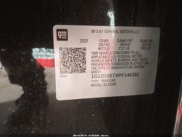 1G1ZD5STXPF144381 Chevrolet Malibu Fwd 1lt