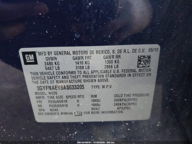 2010 CADILLAC SRX 3GYFNAEY8AS633205 Photo 8