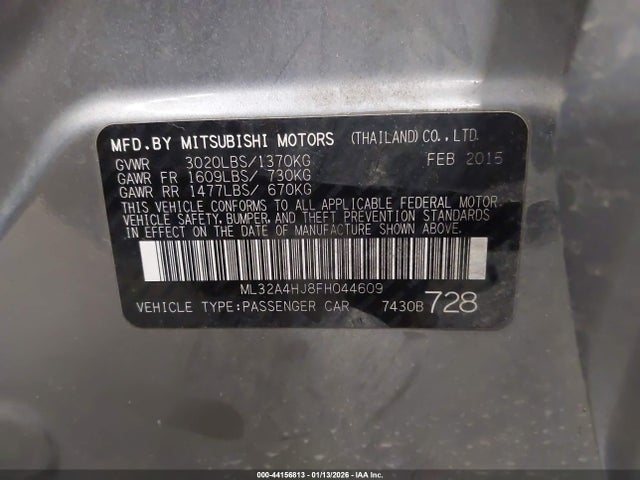 2015 MITSUBISHI MIRAGE ML32A4HJ8FH044609 Photo 8