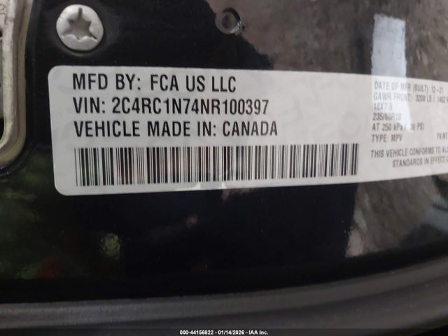 Продаж на аукціоні авто 2022 Chrysler Pacifica Hybrid Pinnacle, vin: 2C4RC1N74NR100397, номер лоту: 44156822
