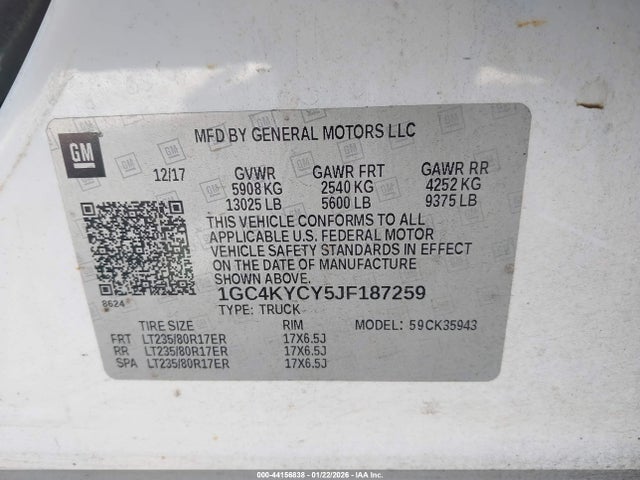 1GC4KYCY5JF187259 Chevrolet Silverado 3500hd Wt