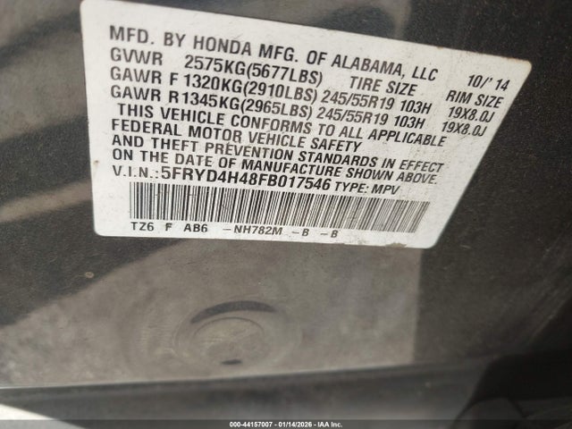 2015 ACURA MDX 5FRYD4H48FB017546 Photo 8